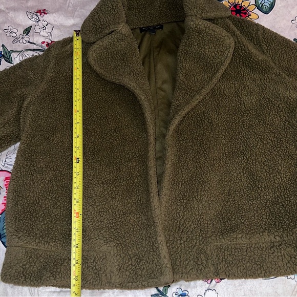 Banana Republic Factory Green Open Front Sherpa Teddy Jacket - Picture 12 of 12